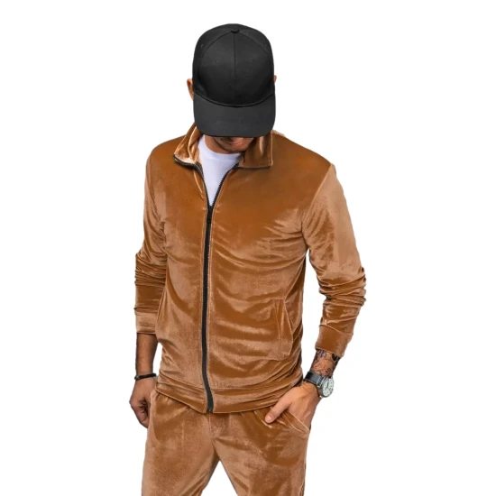 Vyriškas rudas veliūrinis džemperis Onil BX5539