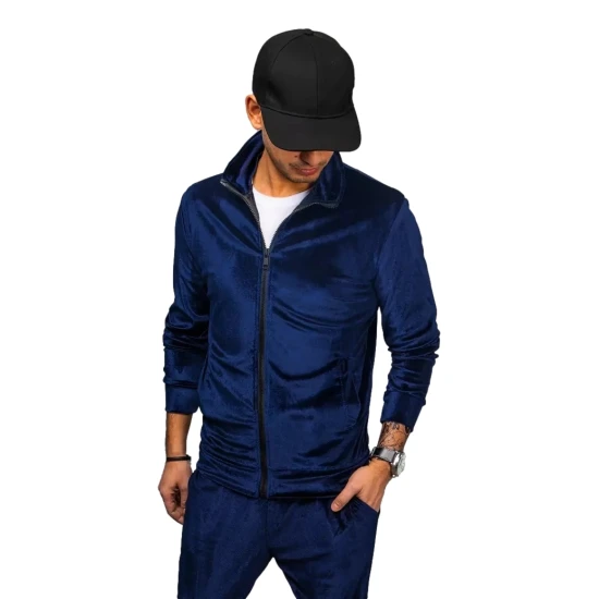 Vyriškas tamsiai mėlynas veliūrinis džemperis Onil BX5537