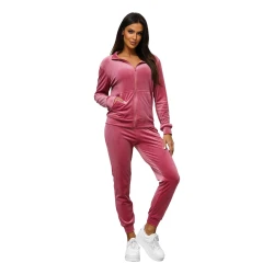 Moteriškas tamsiai rožinis veliūrinis komplektas Rosita