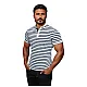 Men's white striped polo shirt Donat O/PA6636