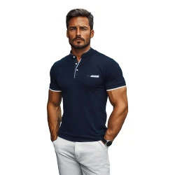 Vyriški tamsiai mėlyni polo marškinėliai Novin