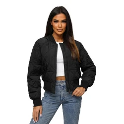 Moteriška juoda bomber stiliaus striukė Morin