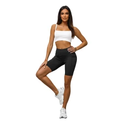 Moteriški biker stiliaus  juodi šortai Neli