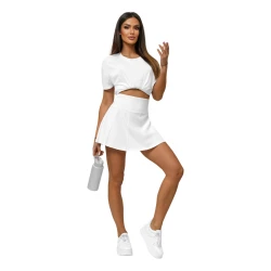 Moteriškas baltos spalvos sijonas- šortai Melani