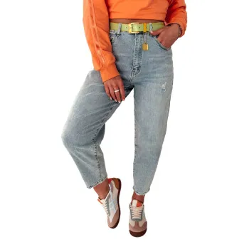 Women's blue mom jeans Mom
