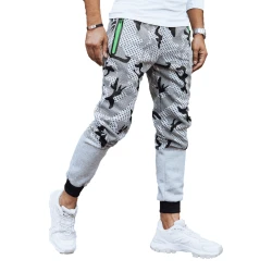 Vyriškos šviesiai pilkos spalvos kamuflinės laisvalaikio kelnės Run