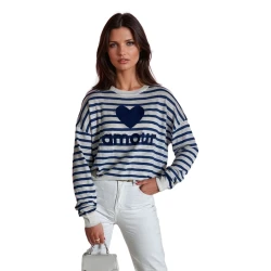 Moteriškas mėlynas megztinis Amour