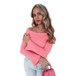 Moteriškas rožinės spalvos megztinis Show