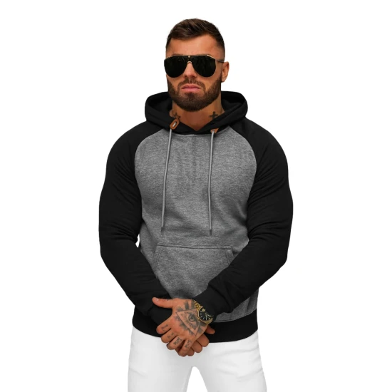 Vyriškas tamsiai pilkas džemperis su gobtuvu Aiden JS/8B157/5