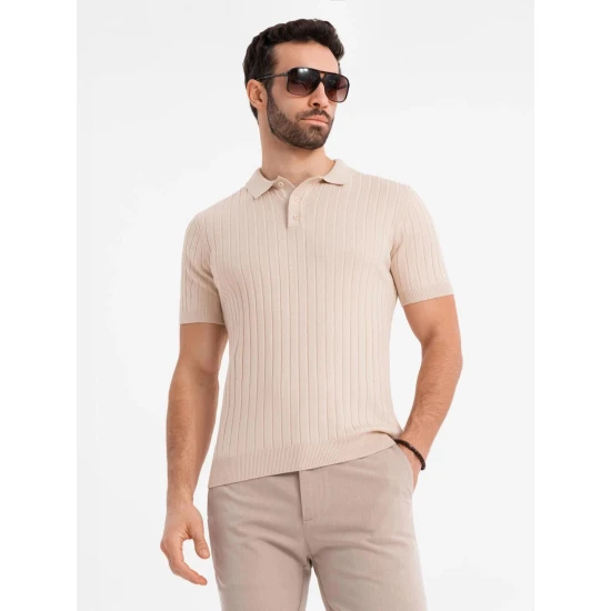 Vyriški rusvi polo marškinėliai Azir V2 OM-POSS-0143
