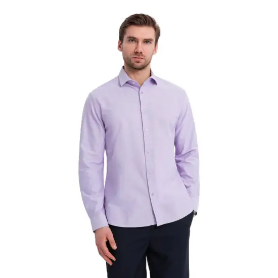 Vyriški violetinės spalvos marškiniai Adrian V2 OM-SHOS-0183
