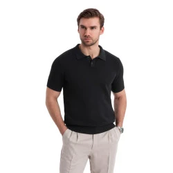 Vyriški juodos spalvos polo marškinėliai Swing