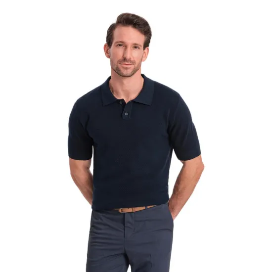 Men's navy blue polo shirt Swing V2 OM-POSS-0117