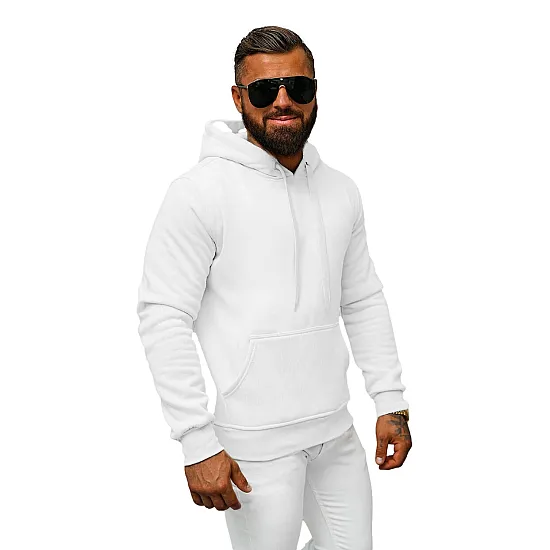 White men's hooded jumper Buvoli JS/2009