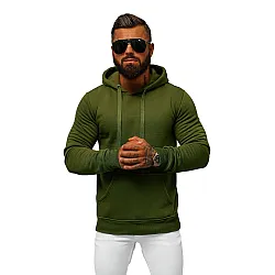 Men's khaki hooded jumper Buvoli