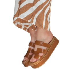 Moteriškos rudos spalvos šlepetės Flip