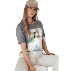 Moteriški pilkos spalvos marškinėliai Breivi