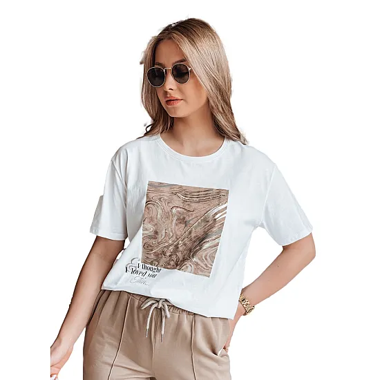 Women's white T-shirt Nivi RY2603