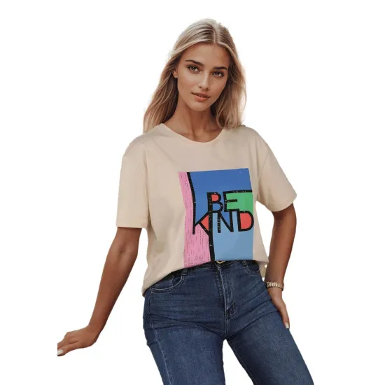Women's tan T-shirt Kindbe RY2615
