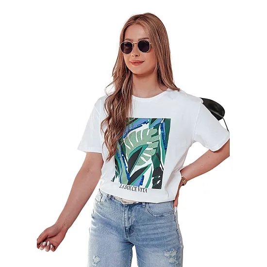 Women's white T-shirt Mumba RY2620