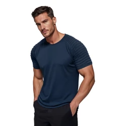 Tamsiai mėlyni vyriški marškinėliai Rezer