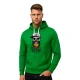Vyriškas žalias džemperis su gobtuvu Kaukolė barzda-pilka kepurė