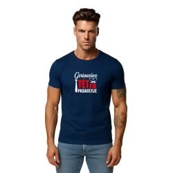 Tamsiai mėlyni marškinėliai Geriausias tėtis pasaulyje (baltas)