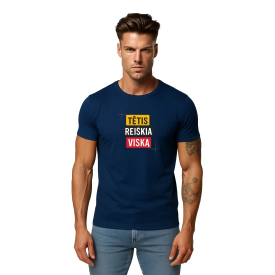 Tamsiai mėlyni marškinėliai Tėtis reiškia viską PK4008