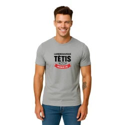 Pilki marškinėliai Laimingiausias tėtis (juodas)