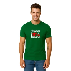 Tamsiai žali marškinėliai Geriausias tėtis pasaulyje (baltas)