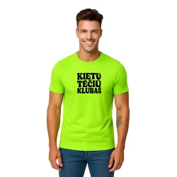 Vyriški neoniniai žali marškinėliai Kietas tėtis (juodas)