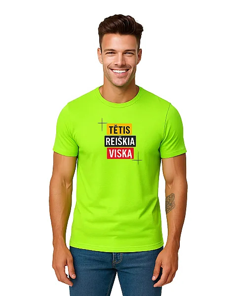 Neoniniai žali marškinėliai Tėtis reiškia viską