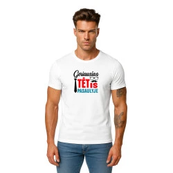 Balti marškinėliai Geriausias tėtis pasaulyje (juodas)