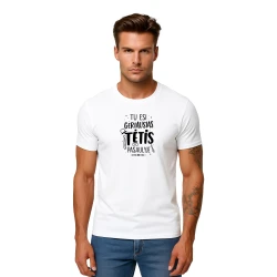 Vyriški balti marškinėliai Geriausias tėtis (juodas)