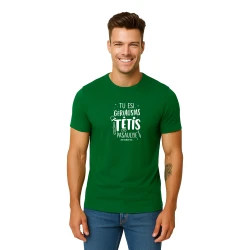 Vyriški tamsiai žali marškinėliai Geriausias tėtis (baltas)