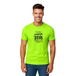 Vyriški neoniniai žali marškinėliai Geriausias tėtis (juodas)