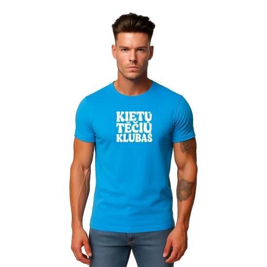Vyriški šviesiai mėlyni marškinėliai Kietas tėtis (baltas) PK4004