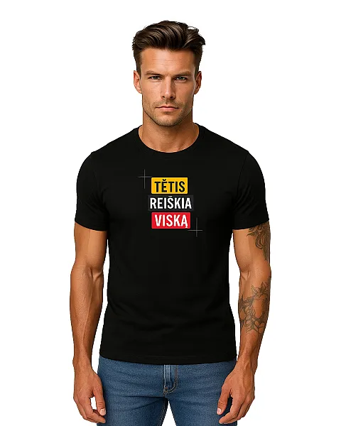 Juodi marškinėliai Tėtis reiškia viską