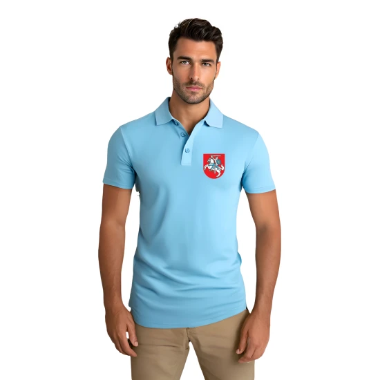 Vyriški šviesiai mėlyni polo marškinėliai Herbas JS/8T80