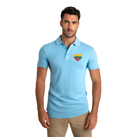 Vyriški šviesiai mėlyni polo marškinėliai Širdis JS/8T80