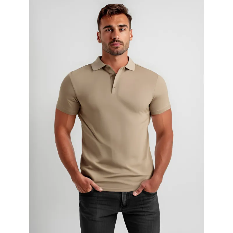Vyriški rudi polo marškinėliai Casual Marškinėliai