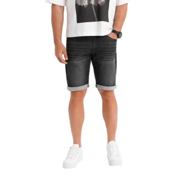 Men's black denim shorts Ragat