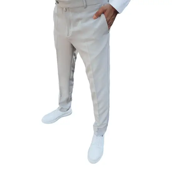 Vyriškos šviesiai pilkos spalvos elegantiškos kelnės Rad UX4291