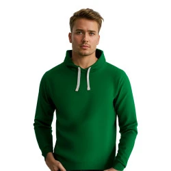 Tamsiai žalios spalvos vyriškas džemperis su gobtuvu Buvoli