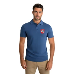 Vyriški mėlyni polo marškinėliai Herbas