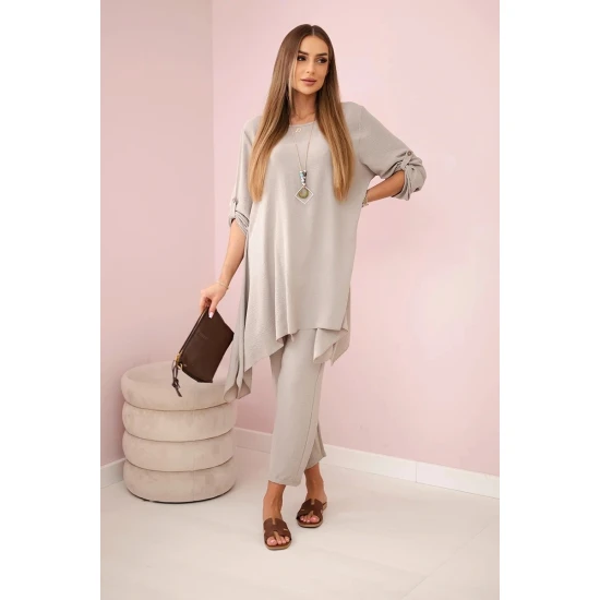 Moteriškas tamsiai rusvos spalvos komplektas Elis 31209