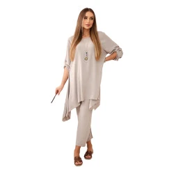 Moteriškas tamsiai rusvos spalvos komplektas Elis