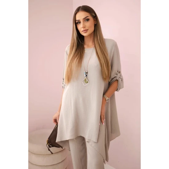 Moteriškas tamsiai rusvos spalvos komplektas Elis 31209