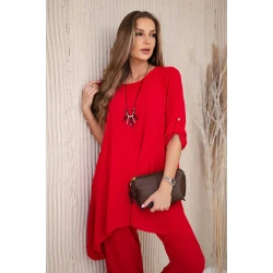 Moteriškas raudonos spalvos komplektas Elis