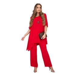 Moteriškas raudonos spalvos komplektas Elis